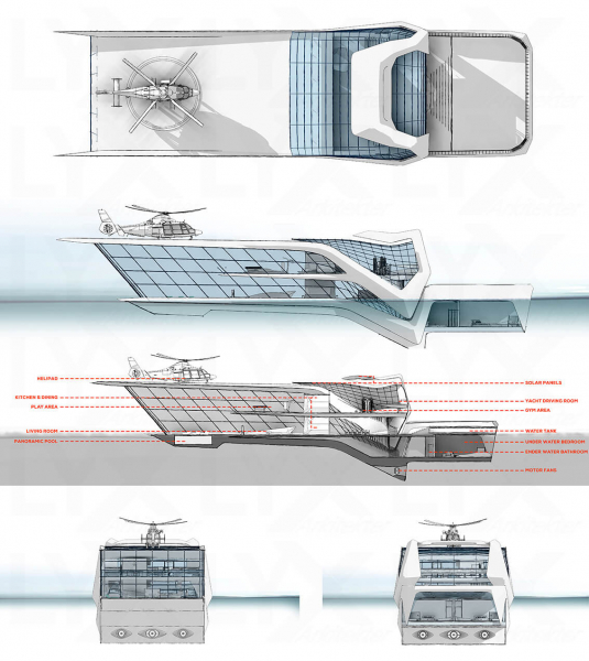 Футуристическая яхта LYX доставит удовольствие и позволит насладиться морским путешествием