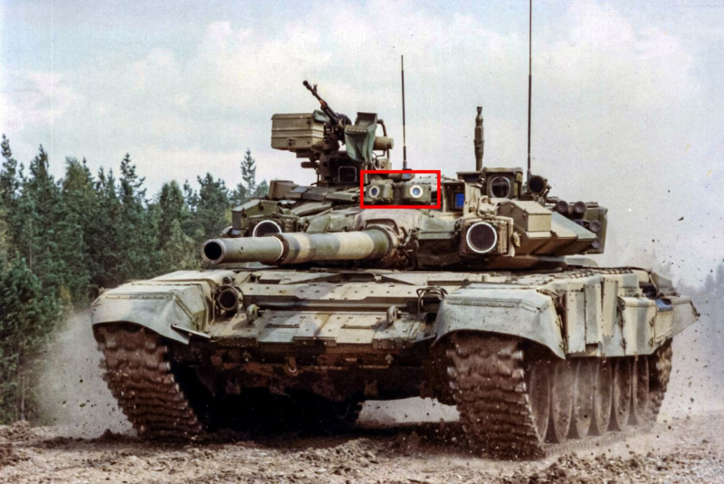 Детектори лазерного опромінення на Т-90