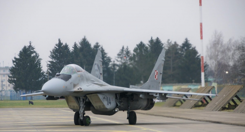 Отримані від Німеччини МіГ-29 зі складу польських ВПС розміщені на 22-ій авіабазі в Мальборку, лютий 2023 року, фото - Defence24