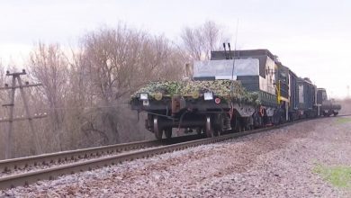 Бронепоїзд "Волга" російських окупантів, квітень 2023 року, зображення з відкритих джерел