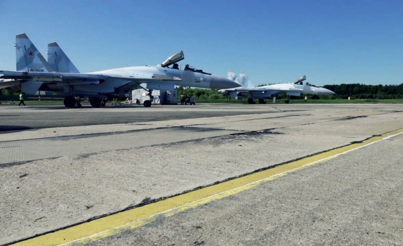 Передача для "ВКС РФ" чергової партії Су-35С, липень 2023 року, стоп-кадр з пропагандистського відео