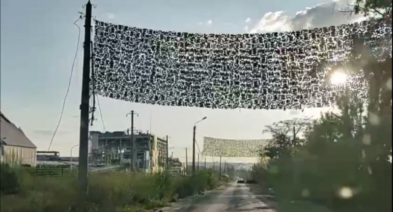 Антидронові сітки російських окупантів на Сході України, вересень 2023 року, стоп-кадр з відео
