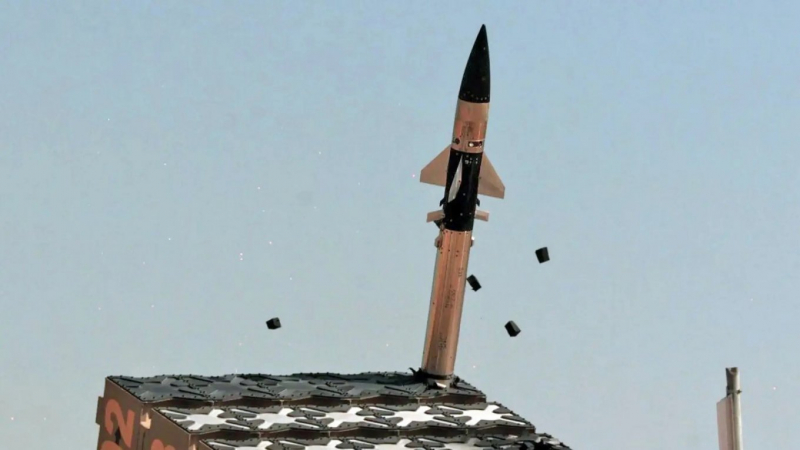 Пуск ракети Tamir з пускової установки "Залізного купола", ілюстративне фото від Rafael