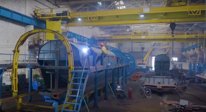 Виробництво 50 вагонів-хоперів для "НІБУЛОНу" на ДМЗ "Карпати" за підтримки USAID. Кадр з відео