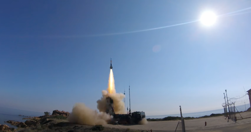 Пуск ракети з ЗРК SAMP/T, скріншот з відео Eurosam