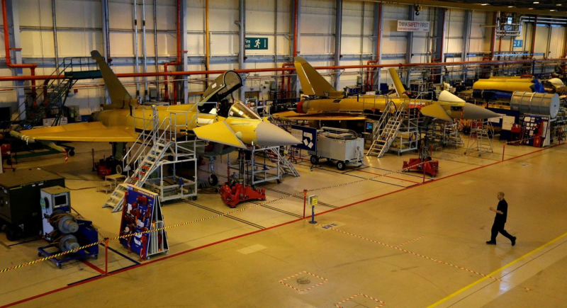 Конвеєр по виробництву Eurofighter Typhoon на потужностях британської BAE System, ілюстративне фото з відкритих джерел
