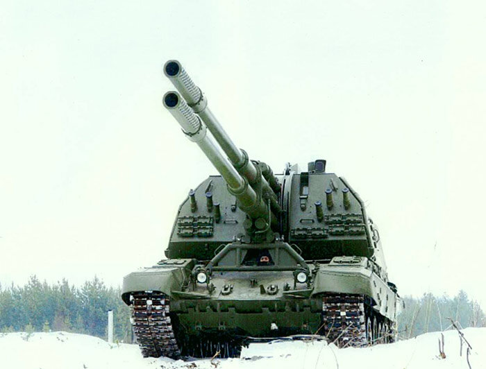 Прототип САУ 2С35 "Коалиция-СВ" у двоствольній версії, архівне зображення з відкритих джерел