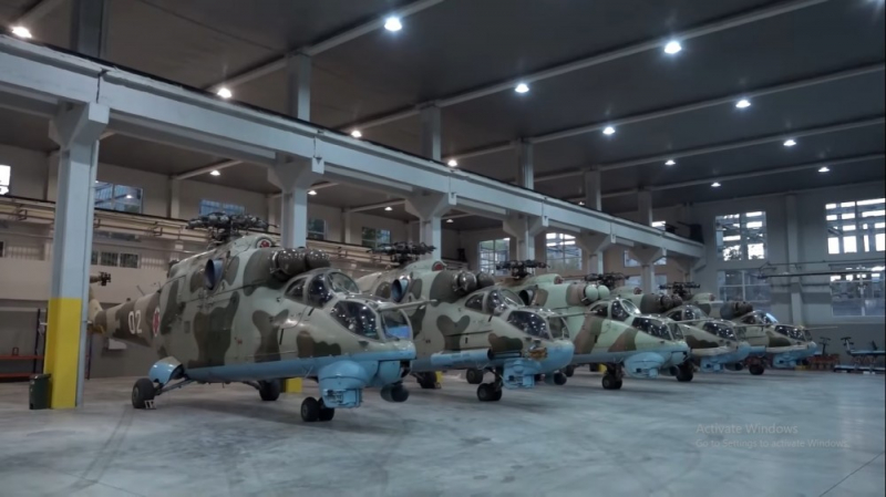 Гвинтокрили Мі-24 армійської авіації Грузії в одному із цехів заводу Tbilisi Aircraft Manufacturing, 2021 рік, фото із відкритих джерел