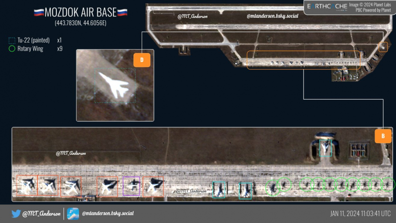 РФ уже вп’яте за січень підіймає МиГ-31К з аеродрому "Моздок", скільки там літаків
