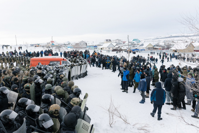 Під час протесту в Башкирському місті Баймак, 17 січня 2024 року / Фото: Getty Images