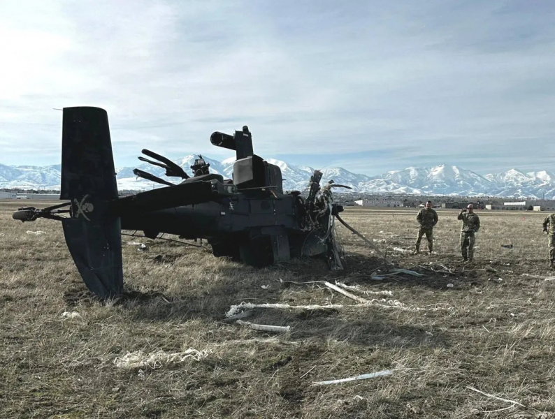 AH-64D, який розбився в аварії 13 лютого 2024 року, зображення - Utah National Guard via KUTV