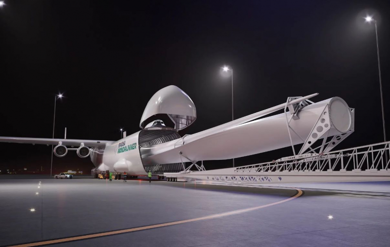 Компания Radia строит самый большой в мире грузовой самолет Windrunner, длиной 108 метров, для транспортировки крупногабаритных грузов