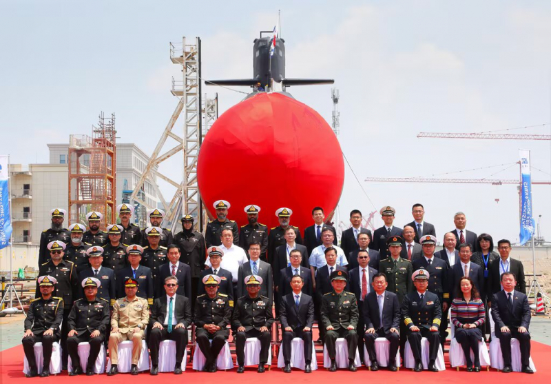 Спуск на воду субмарини Hangor II китайської побудови для ВМС Пакистану, квітень 2024 року, фото з відкритих джерел