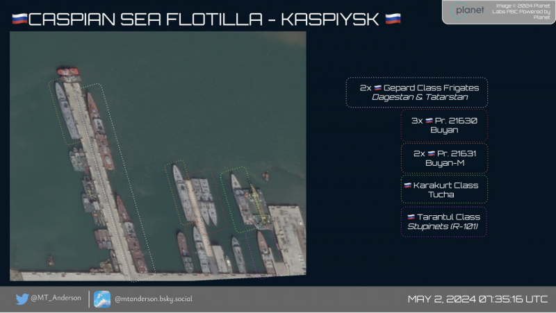 Супутник підтвердив, що рашисти перевели із Чорного в Каспійське море мінімум один носій "Калібрів"
