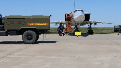 Ту-22М3 на авіабазі "Ахтубинск" під час навчань ядерних сил РФ, травень 2024 року