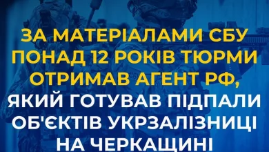 Агент рф, який готував підпали об’єктів Укрзалізниці на Черкащині, отримав понад 12 років тюрми