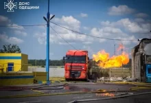 В Одеській області рятувальники ліквідували наслідки удару по АЗС без жертв