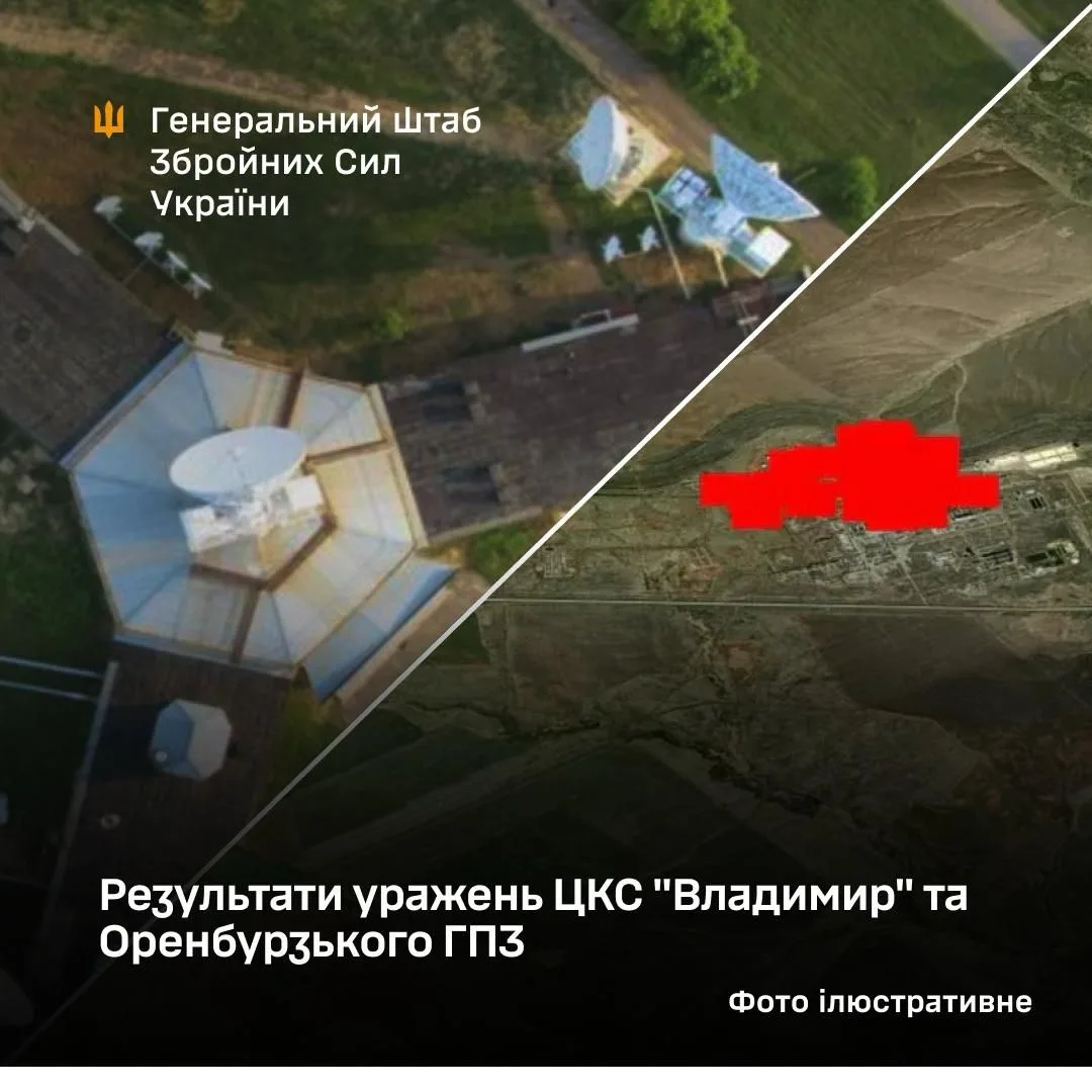 Сили оборони України підтвердили ураження ЦКС «Владимир» та Оренбурзького газопереробного заводу