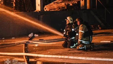 Російські ударні дрони спричинили пожежу на складі в Харкові