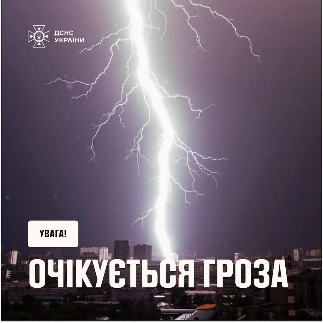 В Україні оголошено жовтий рівень небезпеки через грози та шквали