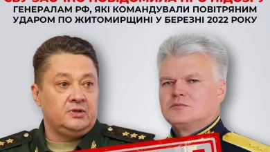 СБУ заочно оголосила підозру генералам рф за авіаудар по Коростеню у березні 2022 року