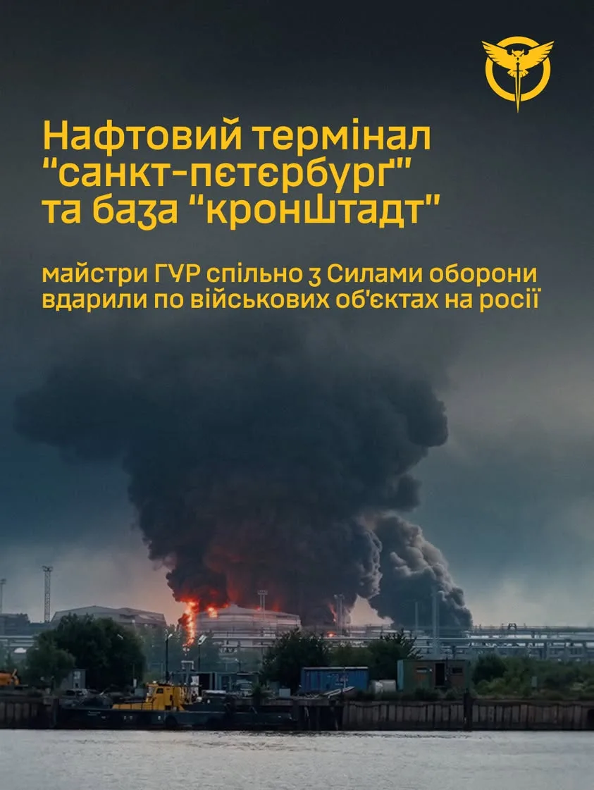 ГУР та Сили оборони України вразили нафтотермінал і базу Балтійського флоту РФ