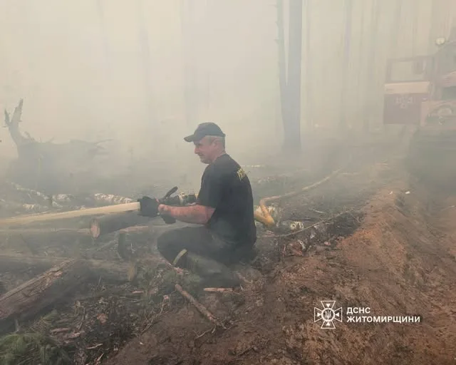На Житомирщині рятувальники чотири дні гасили лісову пожежу в Коростенському районі