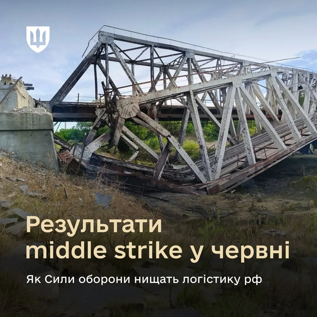 У червні middle strike уразив мости, ППО та склади окупантів на ТОТ