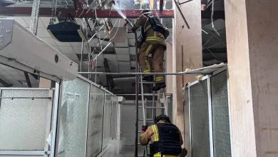 На Сумщині рятувальники загасили пожежу після атаки БпЛА по ТРЦ