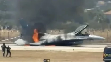 На грецькому острові Закінф палаючий F-16 заблокував роботу аеропорту