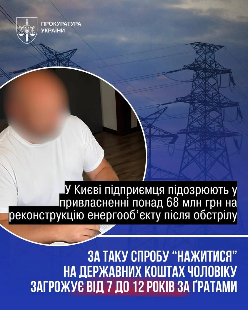 У Києві директор приватного товариства підозрюється у заволодінні майже 68 млн грн на реконструкції енергооб’єкта