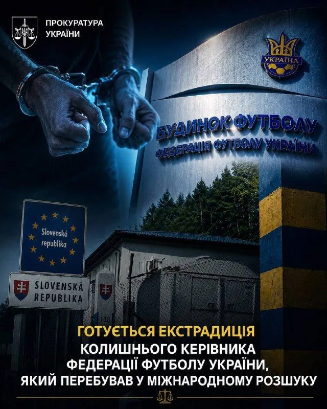 У Словаччині затримали ексвисокопосадовця Федерації футболу України, якого підозрюють у збитках на 295 млн грн