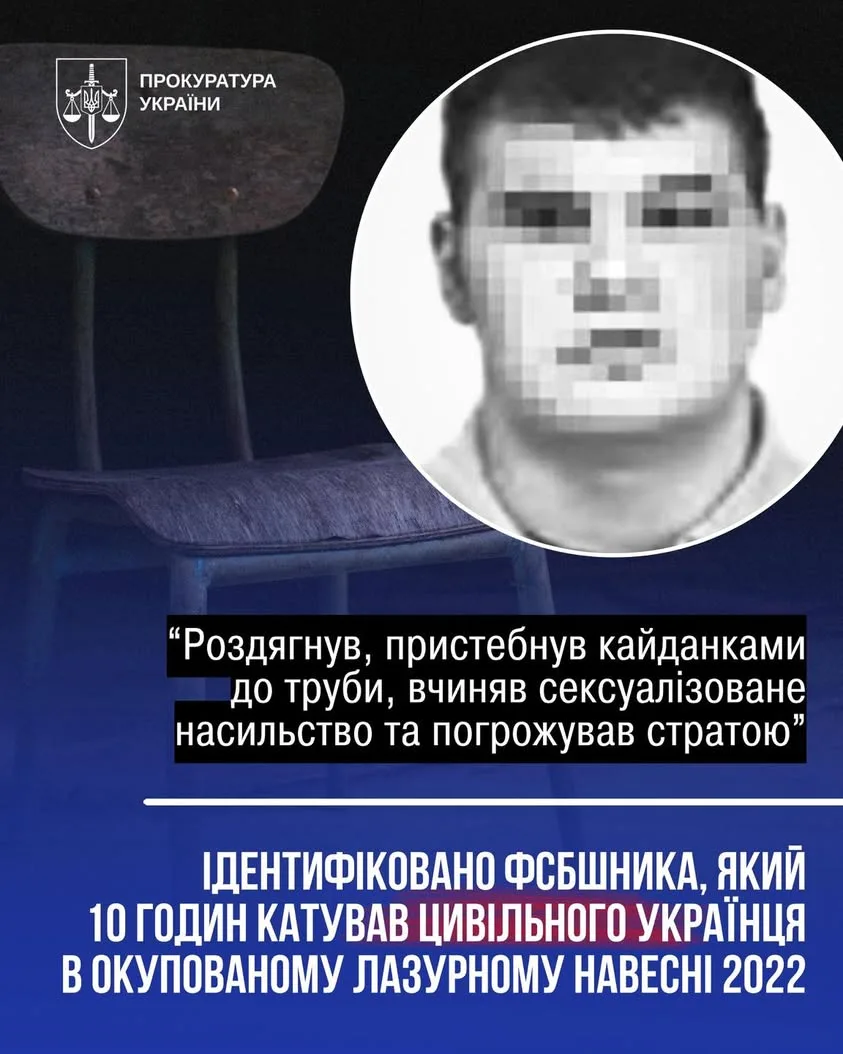 Співробітнику спецпідрозділу фсб рф заочно повідомлено про підозру в катуванні цивільного на Херсонщині