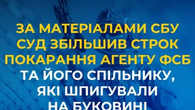 Суд посилив вироки агенту фсб та його спільнику, викритим СБУ на Буковині
