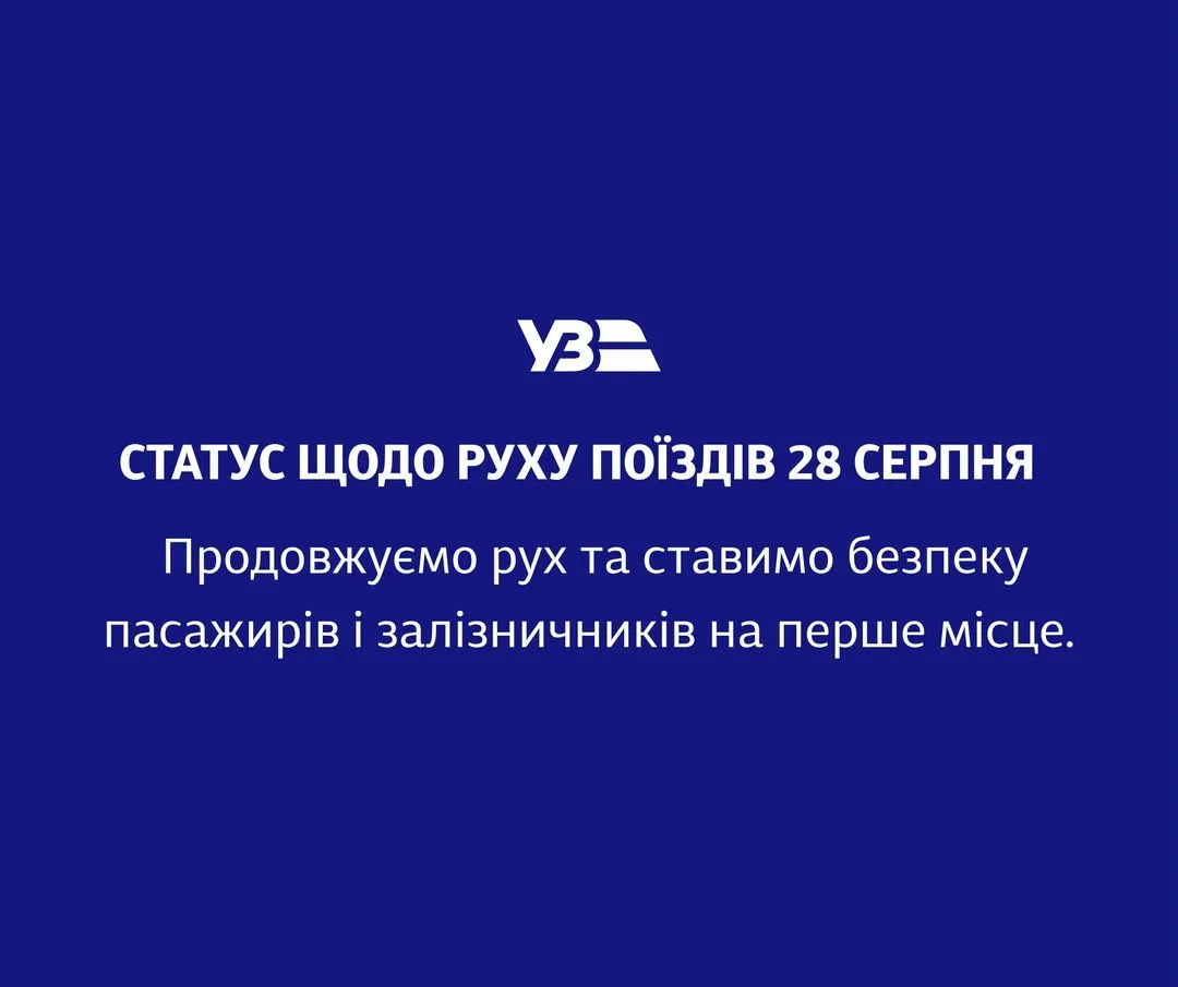 Укрзалізниця повідомила про ранкові затримки поїздів 28 серпня