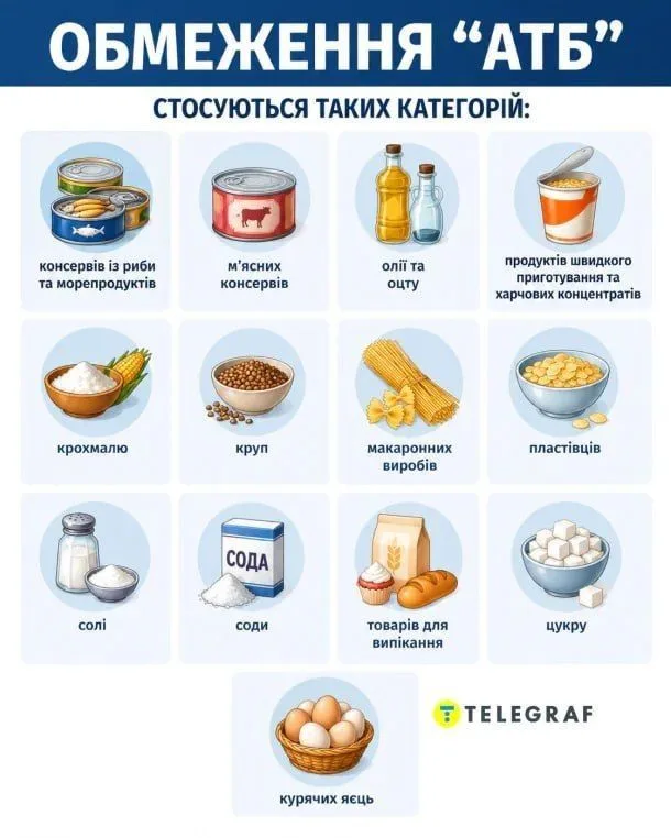 Мережа «АТБ» запровадила ліміти на купівлю популярних продуктів