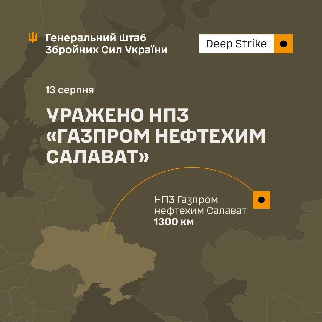 Сили оборони України вразили нафтопереробний комплекс у Башкортостані