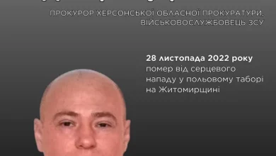 Прокурор Херсонської обласної прокуратури Дмитро Бугрименко помер під час служби на Житомирщині