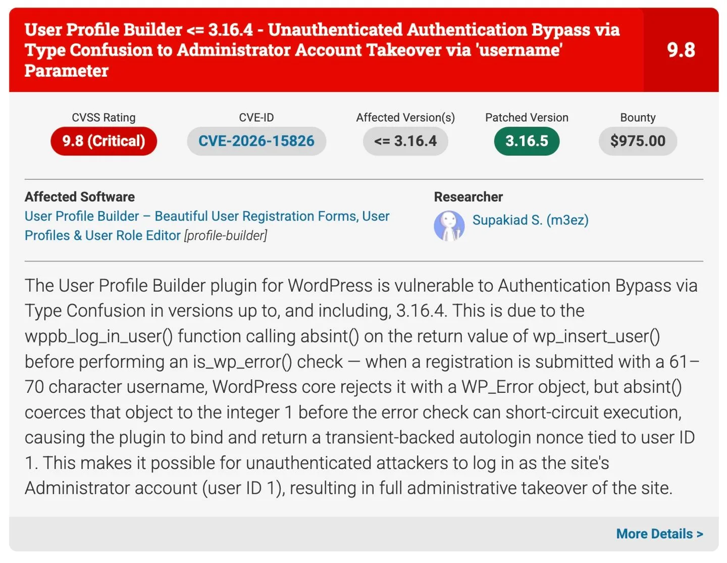 У плагіні WordPress User Profile Builder виявили критичну вразливість