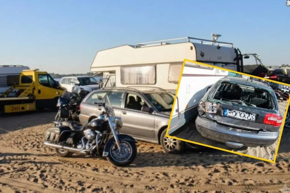 У Сілезькому воєводстві нетверезий громадянин України пошкодив 10 авто на пляжі
