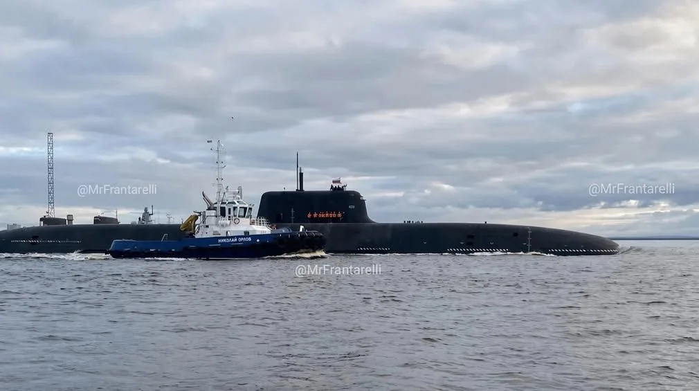 У Білому морі помітили російський атомний підводний човен «Хабаровск» під час ймовірних ходових випробувань