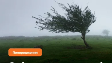 6 вересня в Україні очікується посилення вітру до 20 м/с