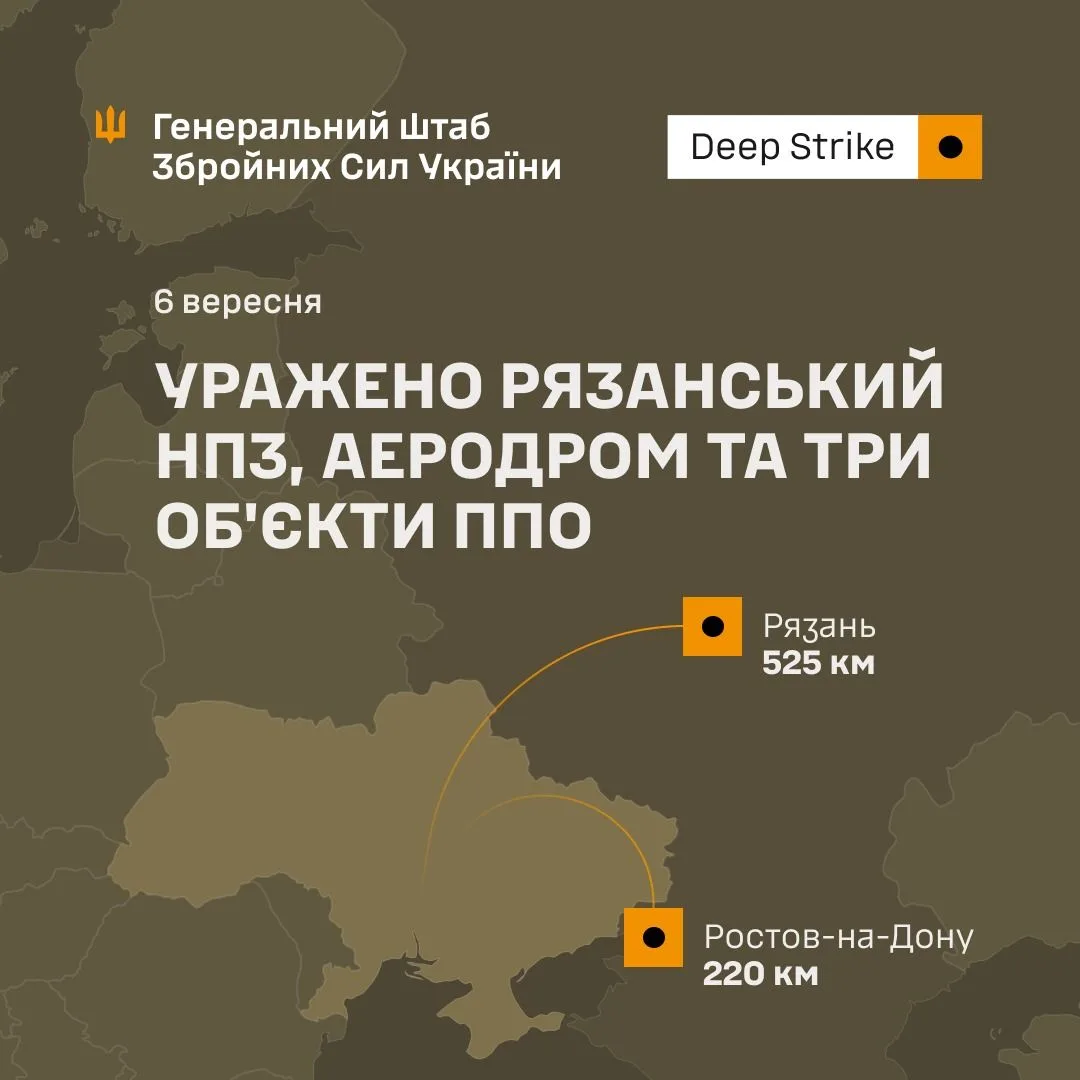 Сили оборони України вразили Рязанський НПЗ, аеродром у Ростові-на-Дону та об’єкти ППО РФ