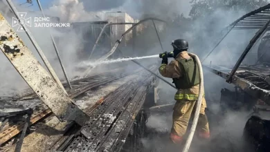 Атака російського БпЛА по Запоріжжю: поранені двоє людей, згоріли вантажівки