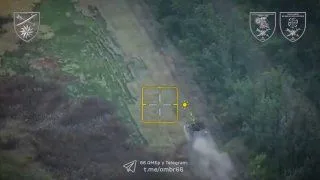 66-та омбр знищила покинутий російський танк FPV-дронами