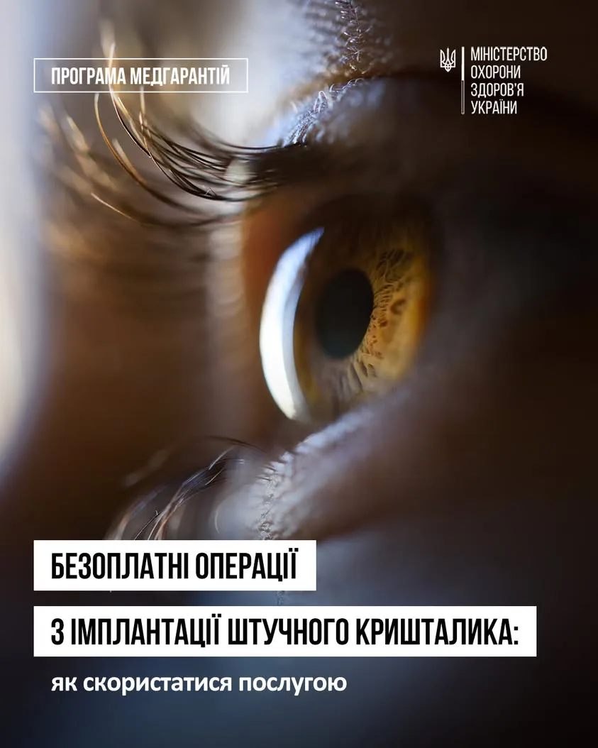 Понад 25 тисяч пацієнтів безоплатно прооперували від катаракти за Програмою медичних гарантій