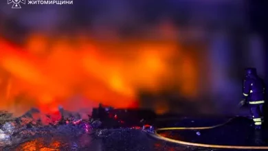 На Житомирщині ліквідували пожежі на АЗС та залізничних об’єктах після російської атаки