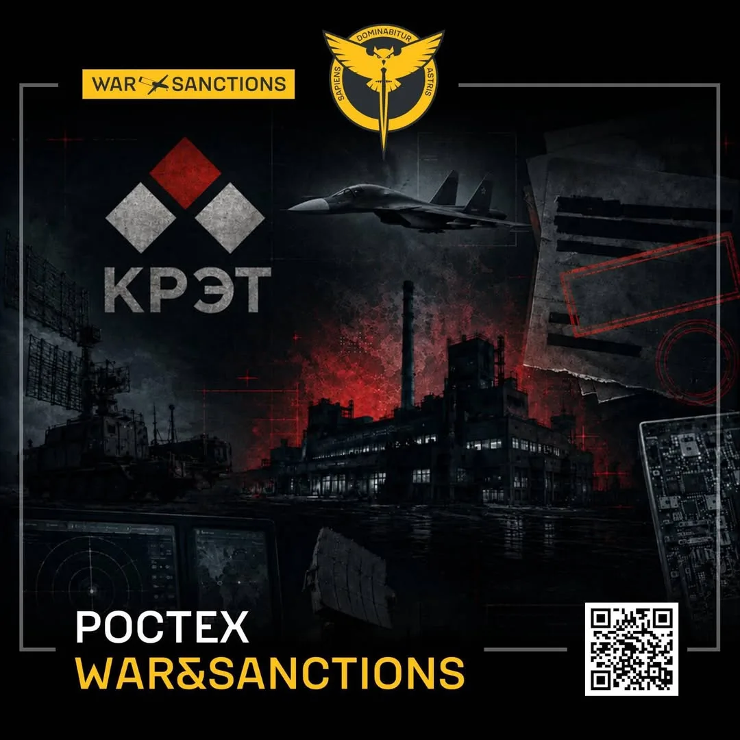 ГУР оприлюднило дані 54 підприємств російського концерну «КРЕТ» на порталі War&Sanctions
