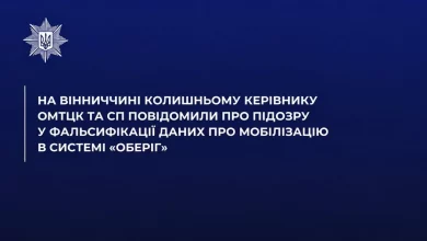 На Вінниччині екскерівнику ОМТЦК та СП оголосили підозру у фальсифікації даних мобілізації в системі «Оберіг»