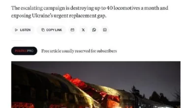 Politico: РФ посилила атаки дронами на українські потяги, «Укрзалізниця» щомісяця втрачає до 40 локомотивів